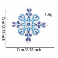 Detail view of snowflake embroidery patch showing blue and purple stitching and 7cm size - Snowflake Patch 11#