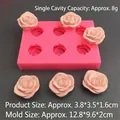 Stampo in silicone con 6 rose per sapone artigianale, candele e decorazione di torte - 6 Cavità Rosa 3.8CM / Rosa