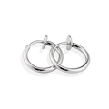 Orecchini a cerchio con clip a molla in acciaio inossidabile argento per lobi non forati - 2.0*8mm / Color Acciaio