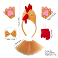 Set de déguisement poussin pour enfants avec serre-tête nœud gants et tutu - Ensemble Jaune Terre 3 Pièces + Gants + Tutu
