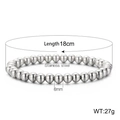 Dehnbares Edelstahl-Perlenarmband in Silber, 6mm Kugeln, 18cm Umfang und 27g Gewicht - 6mm Silbernes Edelstahl Perlenarmband (KB161895-Z)