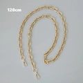Detail of 120cm gold metal thick chain strap with lobster clasps for shoulder bags - Flat Ring / 120cm