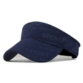Marineblauer Sport-Sonnenvisier für Damen mit geprägtem Buchstabenmuster-Aufdruck - Kopfumfang 55-60cm / Marineblau