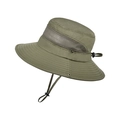 Olive green outdoor sun hat with breathable mesh and adjustable chin strap - Army Green