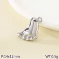 Colgante de huella de bebé en acero inoxidable pulido para joyería DIY tamaño 14x12mm - Pies de bebé / Color Acero