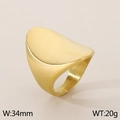 Minimalist 18K gold plated wide oval ring with brushed finish 34mm width 20g - US 6 / Gold Matte