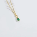 Collana minimalista in oro con pendente a goccia con pietra preziosa verde taglio a pera - Oro Goccia d'acqua Verde Zircone
