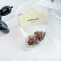 Lot de 2 mini pinces à cheveux coeur en motif marbre écaille de tortue pour filles - 2.5cm / Vert Brun