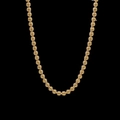 Minimalist 18k gold plated stainless steel bead chain necklace for women - Bead Chain / 38cm / Gold
