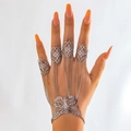 Silver gothic butterfly hand chain with punk style ring connectors for five fingers - Butterfly Hollow Out Hand Harness / Silver (2249)