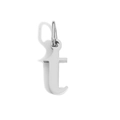 Minimalist silver stainless steel pendant featuring lowercase letter t with bail - Lowercase t - Steel Color