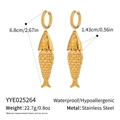 Dimensioni dettagliate e specifiche degli orecchini a forma di carpa koi dorata - Orecchini Pesce Rosso (YYE025264)