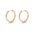 Polished rose gold stainless steel hoop earrings in a minimalist round design - 2.5*14mm / Rose Gold