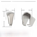 Detail eines polierten Edelstahl-Schmuckverschlusses mit genauen 7mm und 4mm Maßen - 7mm x 4mm / Silber (YE533-1)