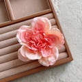 Elegant gradient pink orchid hair clip with layered fabric petals and pearl accents - Deep Pink Gradient Flower (10)