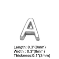 Macro view of silver letter A charm with precise dimensions for DIY jewelry making - Letter A