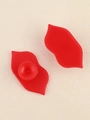 Dual-sided red lip-shaped silicone exfoliating brush with suction cup handle - Red