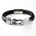 Men's braided leather bracelet with infinity charm and inspirational gift card - Steel Color Love You Forever + To My Son Card