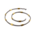 Minimalistische Halskette aus silber- und goldfarbenem Edelstahl im Box-Chain-Design - 5mm Breite 50cm Länge / Gold und Silber Zweifarbig
