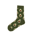 Street style cotton mid-calf socks with avocado patterns in grass green finish - 09 (Avocado)