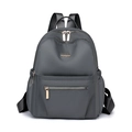 Zaino in nylon grigio scuro impermeabile con cerniere metalliche dorate e grande capienza - Grigio