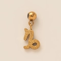 Macro shot of gold Capricorn zodiac pendant with a sparkling sandblasted matte finish - Frosted Capricorn Zodiac Sign