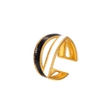 Black White Gold Contrast Triple Layer (J925)