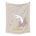 Arazzo bohémien costellazione Acquario con design a mano floreale e dettagli dorati - 73x95cm (Tessuto Spazzolato) / Acquario