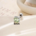 Silver dragon claw ear stud featuring a 6mm mint green zircon with heart and arrow cut - 6mm Dragon Claw Style (A807-1) / Single Piece