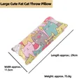 Plush catnip pillow toy with cartoon cat patterns, size 29x11.5cm for indoor cats - Large Cute Fat Cat Pillow