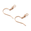 Close-up of gold-plated stainless steel earring hooks with spring and bead details - Rose Gold (KLJ539-Z)