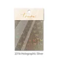 Holographic laser silver butterfly nail art stickers featuring star patterns by Tomoni - 2316-Holographic Silver