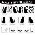 Halloween black cat and bat wall stickers size guide with dimensions for home decor - Black Cat and Bat Set (UV24Y10367T_T) / 20x30cm (Set of 6)