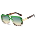 Retro-Sonnenbrille mit grünem transparentem Rahmen und Schildpatt-Optik mit Verlaufsgläsern - Grüner Schildpatt Grüner Tee Linsen
