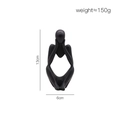 Abstrakte schwarze Denker-Skulptur aus Harz im minimalistischen Stil, Höhe 13cm Breite 6cm - Mini Schwarz - Fokussiert