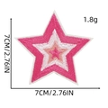 Rosa-weißer gestickter Sternaufnäher für Kleidung, Größe 7x7cm mit detaillierten Stickereien - Stern-Patch 3#