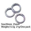 Rainbow plated circular spring O-ring carabiner for DIY jewelry and keychains - Plated Light Gray