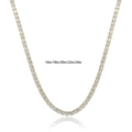 18K white gold plated tennis necklace with zircons in gold finish and various lengths - 18 Inch (45cm) / Yellow Gold 4-Prong (Width 6mm)