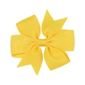 Handmade bright yellow grosgrain ribbon hair bow clip accessory for girls and kids - Bright Yellow