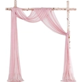 Pink pearl chiffon wedding arch draping fabric for outdoor party ceremony decoration - 70*800cm / Lotus root pink