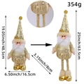 Gnomo natalizio dorato con gambe telescopiche, altezza regolabile da 48,5 cm a 63,5 cm - Babbo Natale