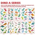 Set of 10 waterproof cartoon dinosaur temporary tattoos for kids with various designs - Dinosaur B Series / 6.8x12cm (10 Sheets/Set)