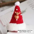 Christmas reindeer antler hair clip with red Santa hat and plush white ball detail - Christmas Hat Hair Clip (Reindeer Style)