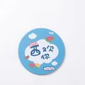 Round cartoon pig and watermelon compressed wood pulp sponge for dishwashing 8.5cm - Watermelon Love