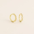 Orecchini a cerchio in argento S925 placcato oro con perle bianche e zirconi brillanti - Argento 925 / Oro