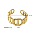 Detail view of the 14K gold plated anchor link ring with 2cm diameter measurements - Gold-Anchor Link