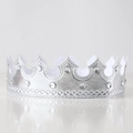 Silver fabric birthday party crown with sparkling rhinestones for children and adults - One Size / Silver 29-Diamond Crown