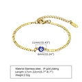 Pulsera de ojo turco dorada en acero inoxidable con esmalte azul y cadena ajustable - Colgante Ojo Turco Dorado