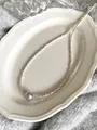 S925 sterling zilveren halsketting met minimalistische grijze parelhanger in zilverkleur - Grijze Parel