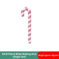 50cm large pink and white striped Christmas candy cane prop with glitter finish - 50CM Pink White Thick Candy Cane (Single)